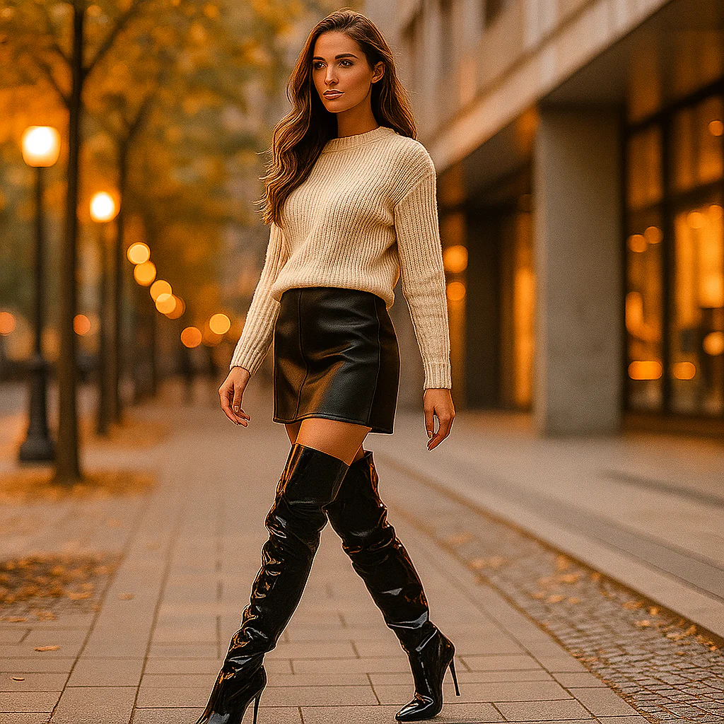 Katrinette - Cuissardes en cuir laqué femme - Image 6