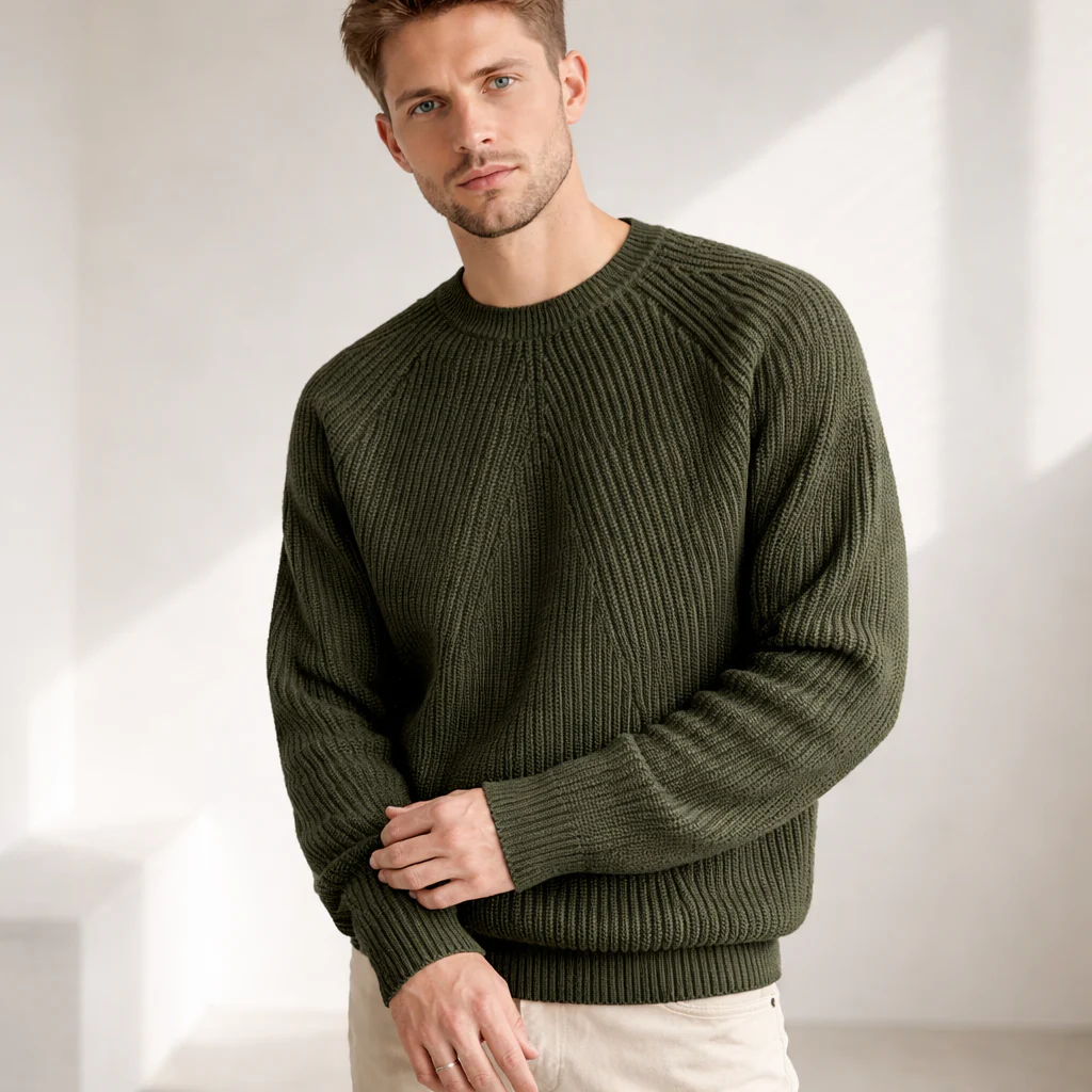 Pull Tricot | Raglan Côtelé | Tissu Premium Doux