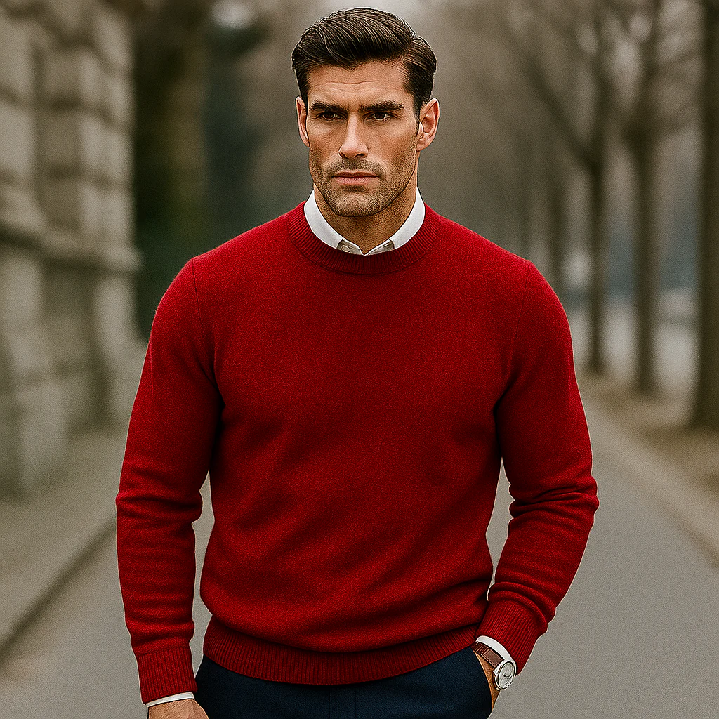 Liam – Pull col rond en laine premium - Image 2