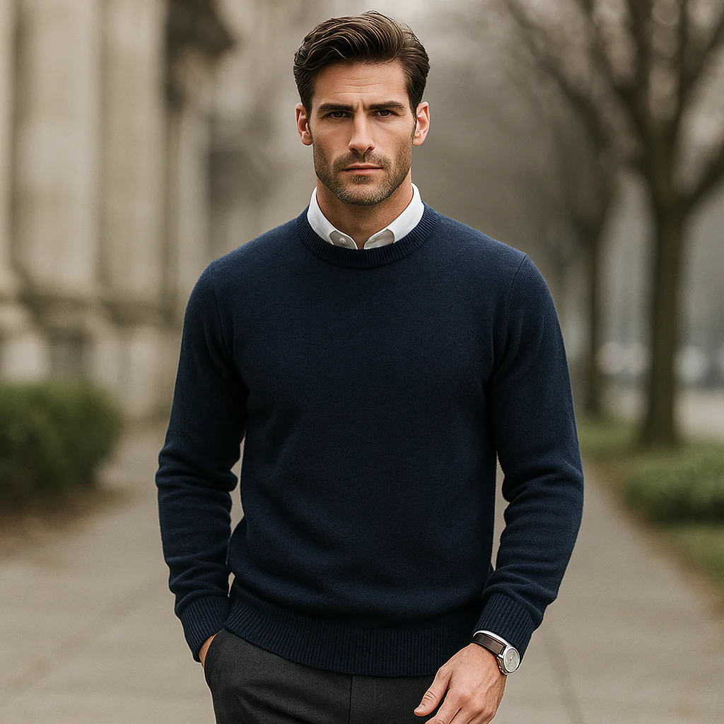 Liam – Pull col rond en laine premium - Image 3