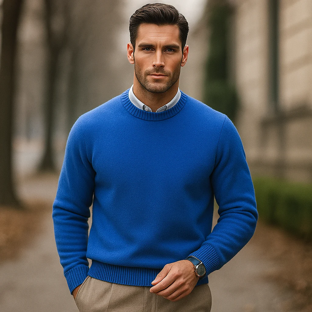 Liam – Pull col rond en laine premium - Image 4