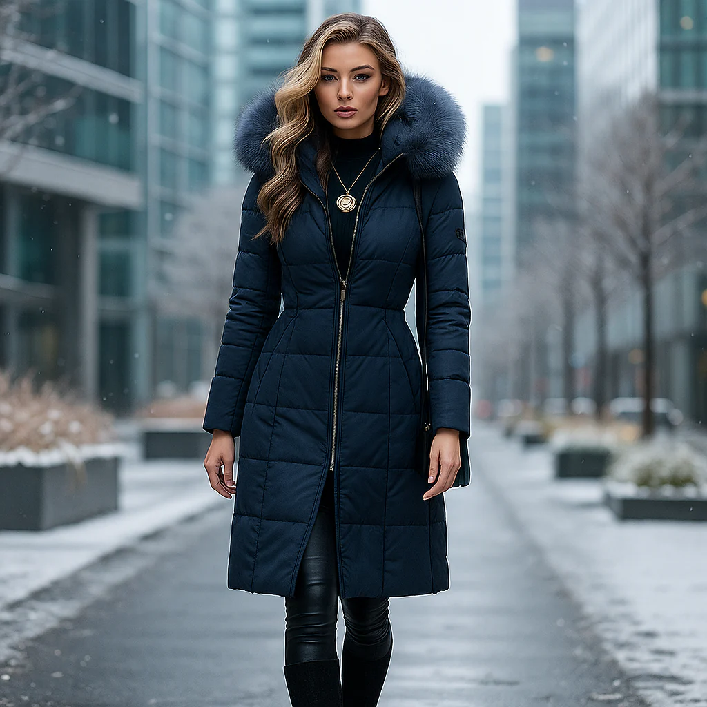 Manteau d’Hiver Élégant – Capuche en Fourrure Chaude et Confort Absolu - Image 5