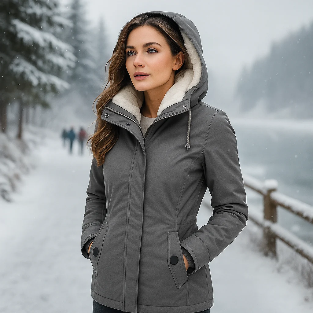 Manteau en Coton Camila Plisseret - Capuche - Léger & Élégant