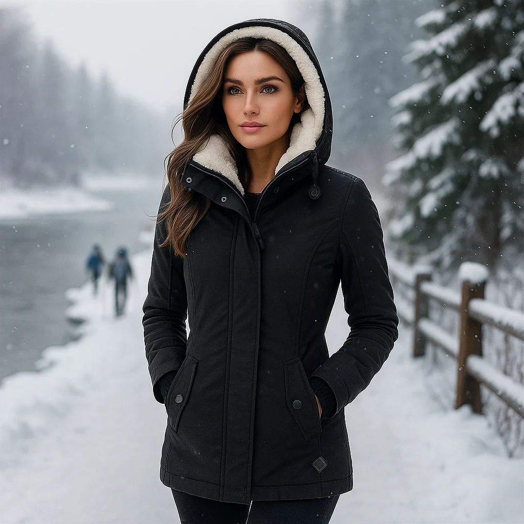 Manteau en Coton Camila Plisseret - Capuche - Léger & Élégant - Image 2