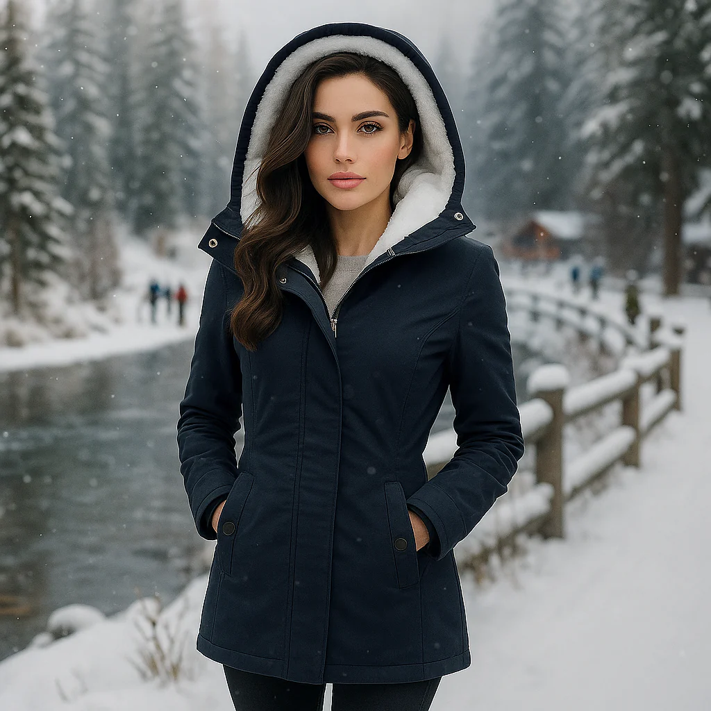 Manteau en Coton Camila Plisseret - Capuche - Léger & Élégant - Image 3