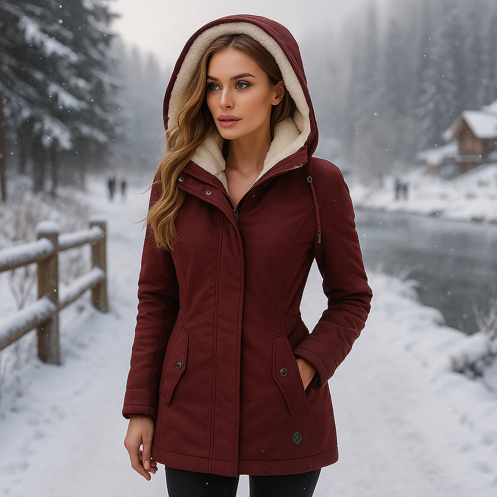 Manteau en Coton Camila Plisseret - Capuche - Léger & Élégant - Image 5