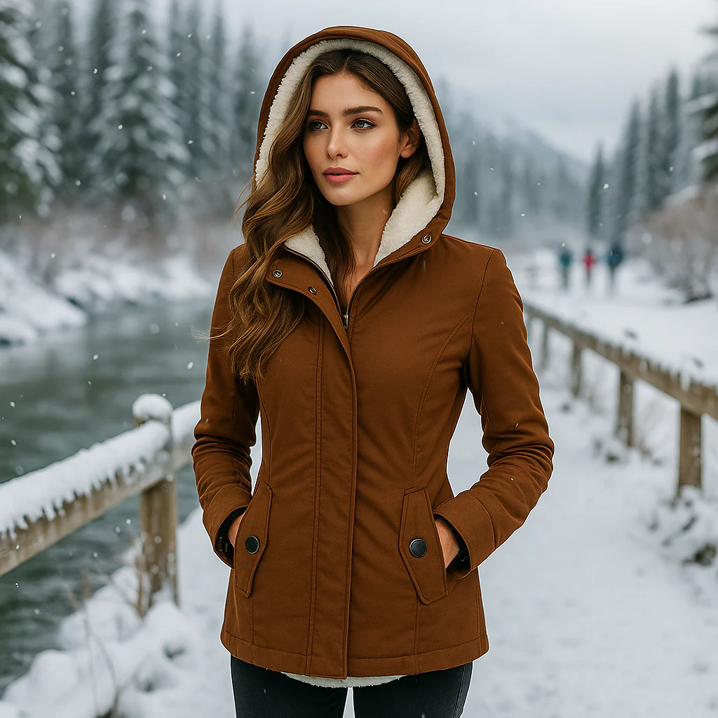 Manteau en Coton Camila Plisseret - Capuche - Léger & Élégant - Image 6
