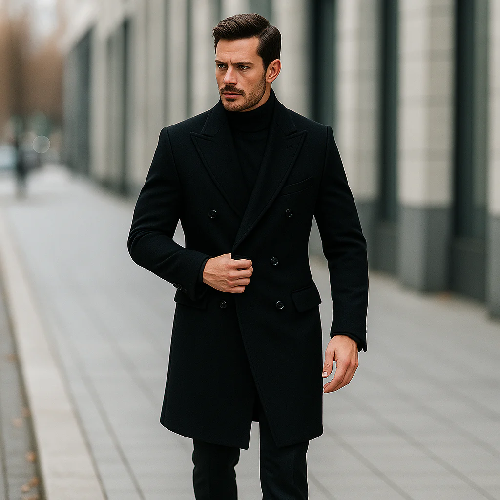 Manteau Homme Élégant à Boutons Classiques - Image 3