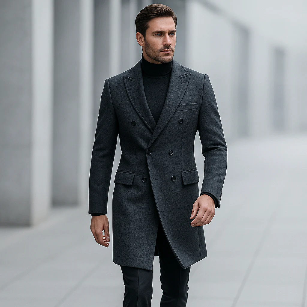 Manteau Homme Élégant à Boutons Classiques - Image 4