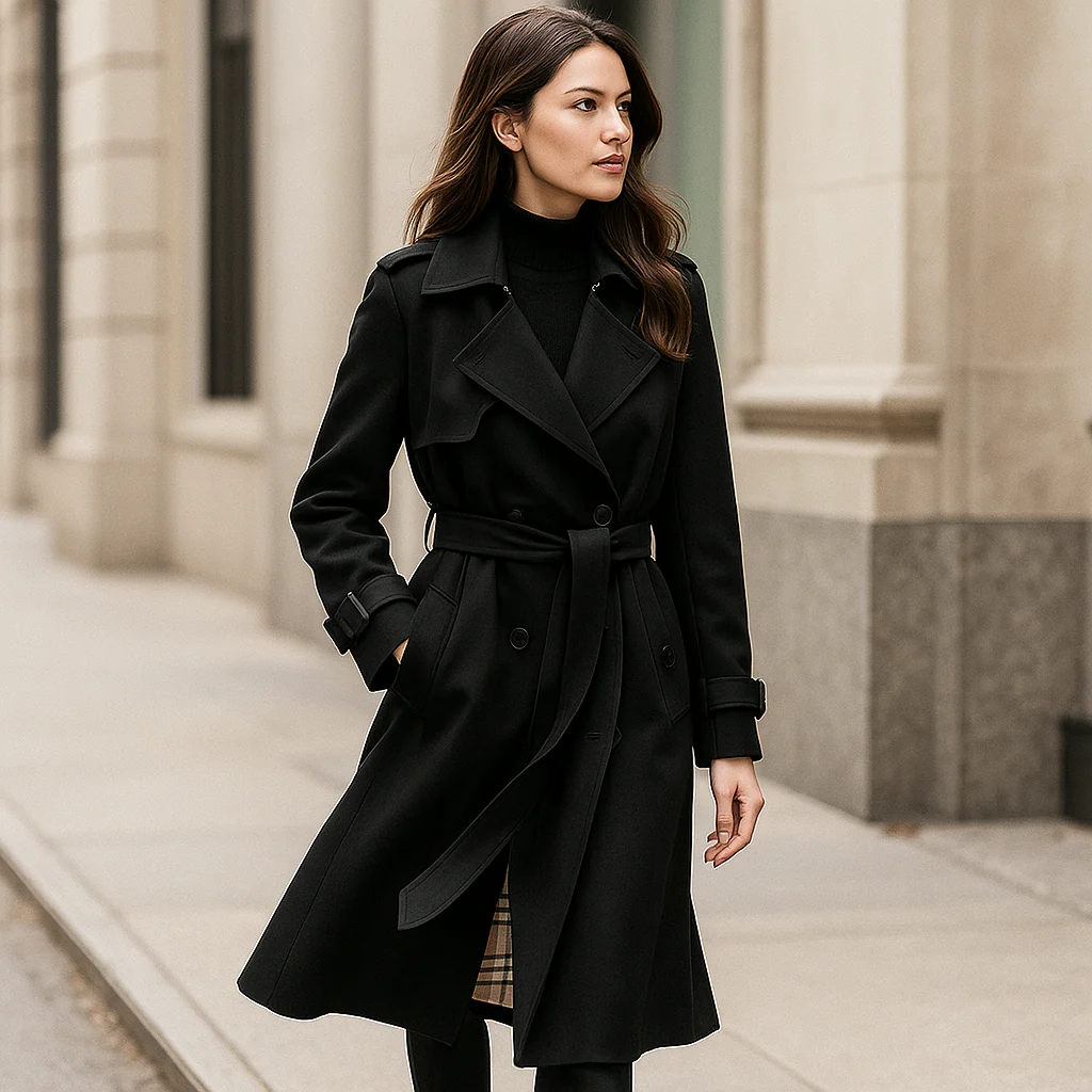 Manteau Trench à Double Boutonnage – Élégance et Intemporalité - Image 2