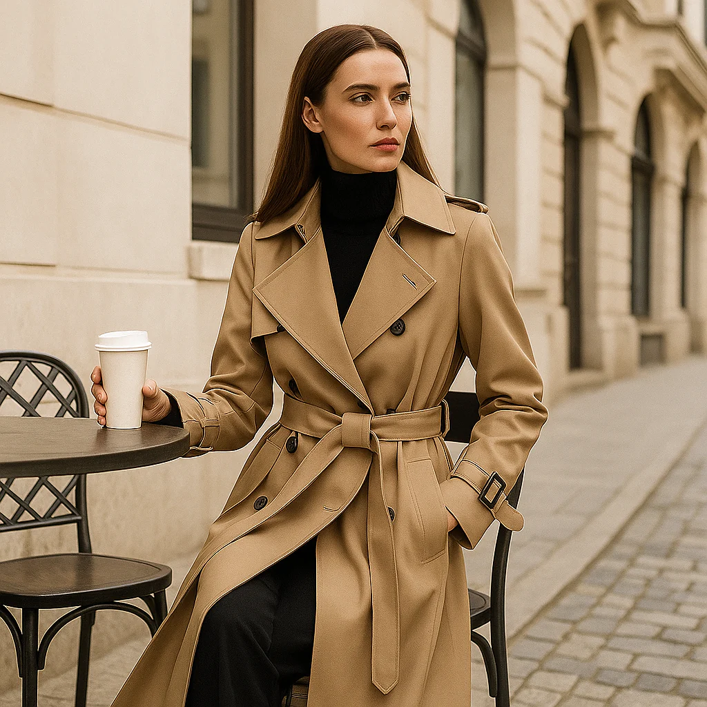 Manteau Trench à Double Boutonnage – Élégance et Intemporalité - Image 7