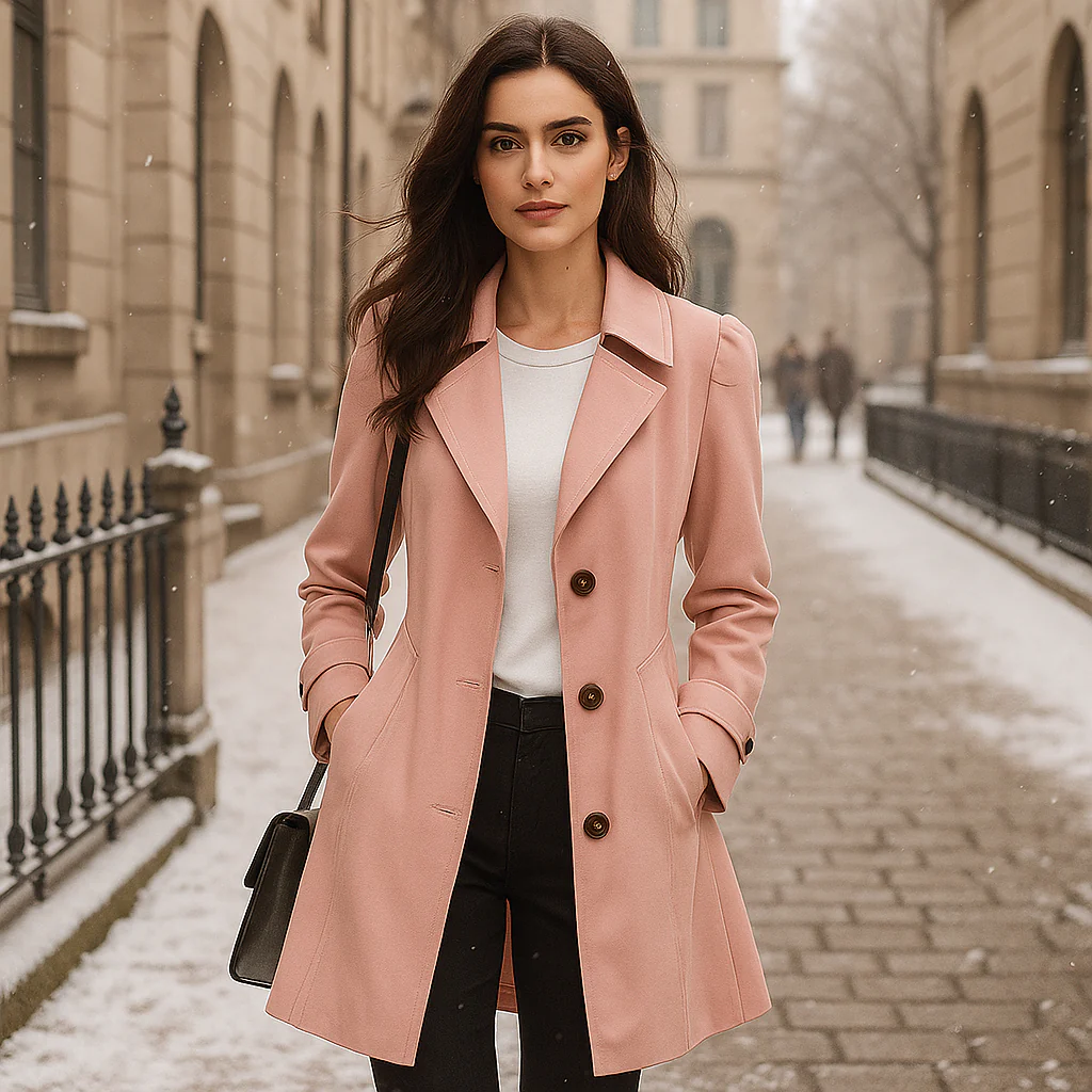 Manteau Trench Élégant à Un Bouton pour Femmes - Confort Stylé - Élégance Intemporelle - Image 4