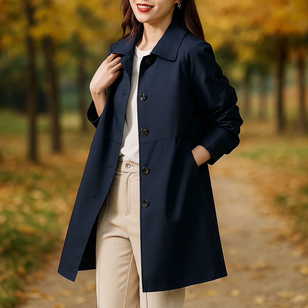 Manteau Trench Femme – Coupe Sur Mesure – Col Classique – Longueur Mi-Cuisse - Image 2