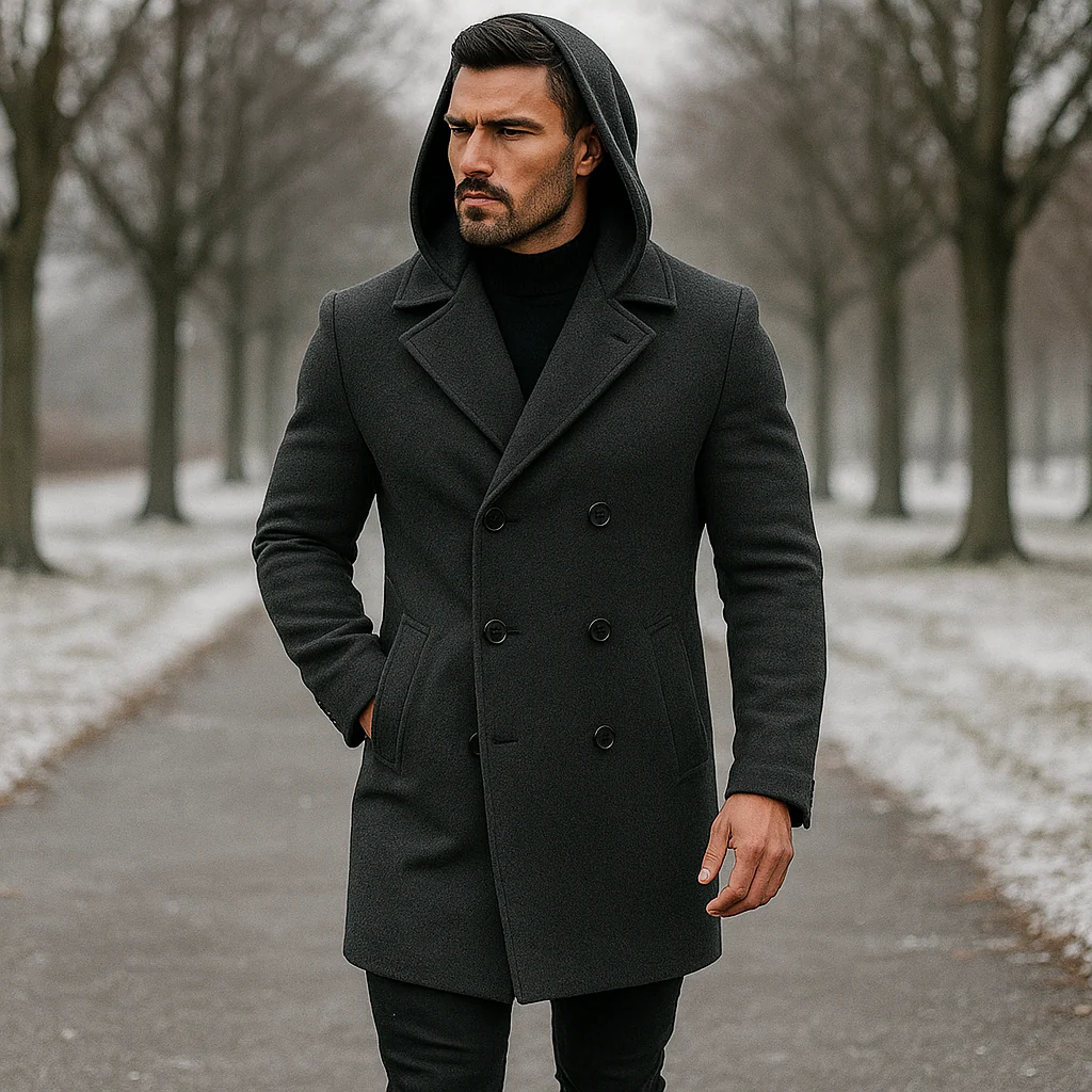 Manteau Trench Homme à Capuche – Long et Élégant - Image 2