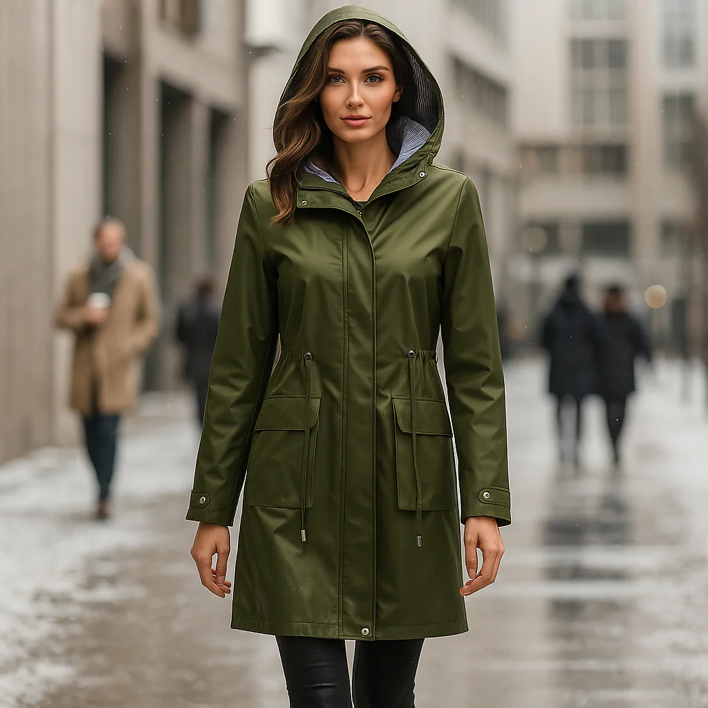 Manteau Trench Imperméable - Au-dessus des Genoux - Protection Élégante - Image 3
