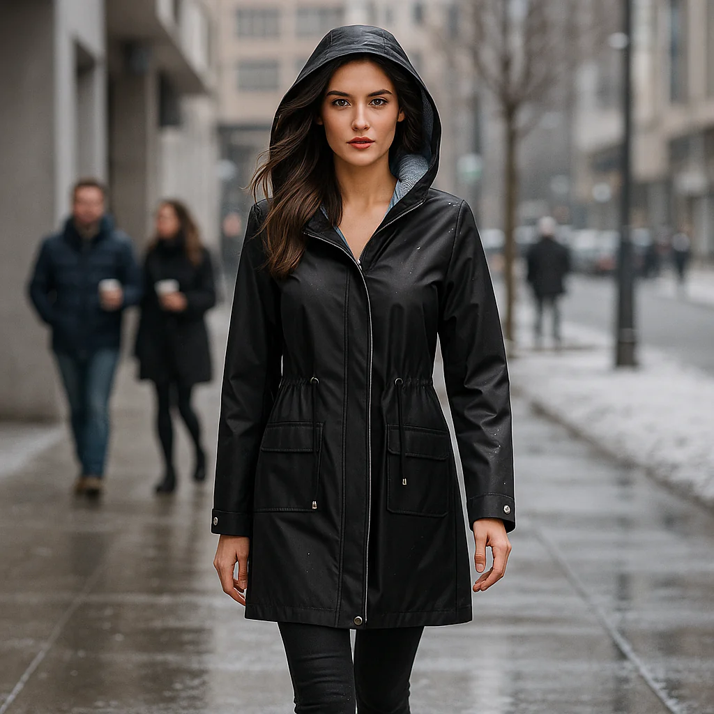 Manteau Trench Imperméable - Au-dessus des Genoux - Protection Élégante - Image 6