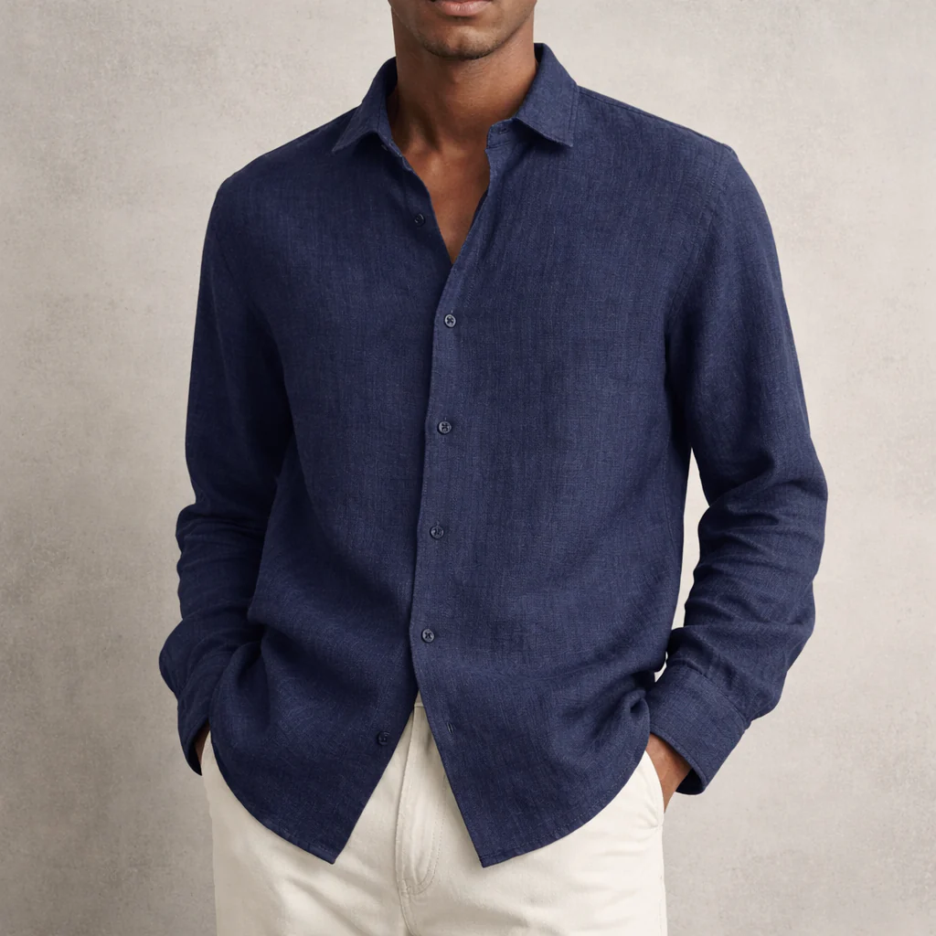 Chemise lin homme | Respirante, manches longues