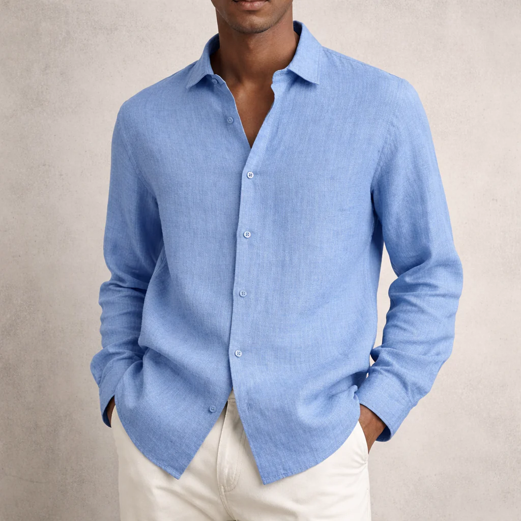 Chemise lin homme | Respirante, manches longues - Image 4