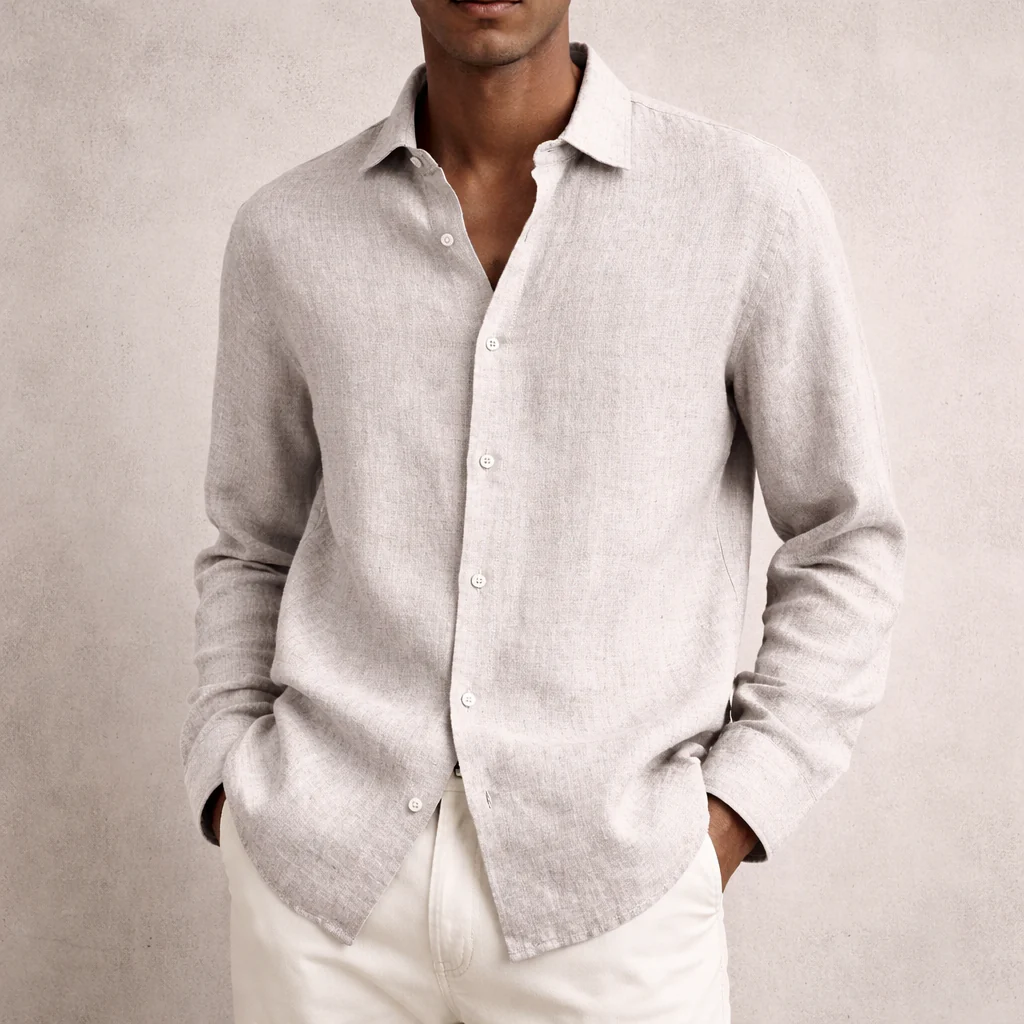 Chemise lin homme | Respirante, manches longues - Image 5