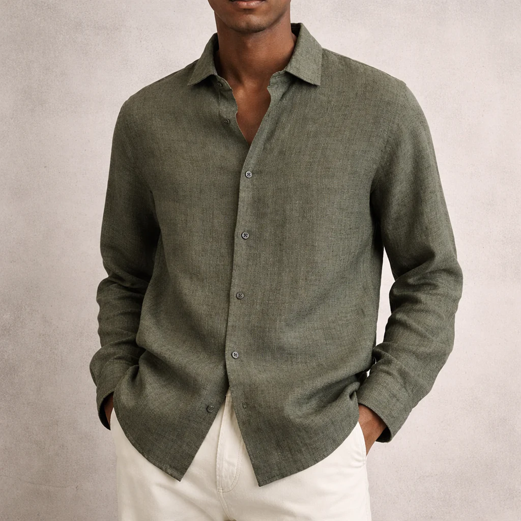 Chemise lin homme | Respirante, manches longues - Image 6