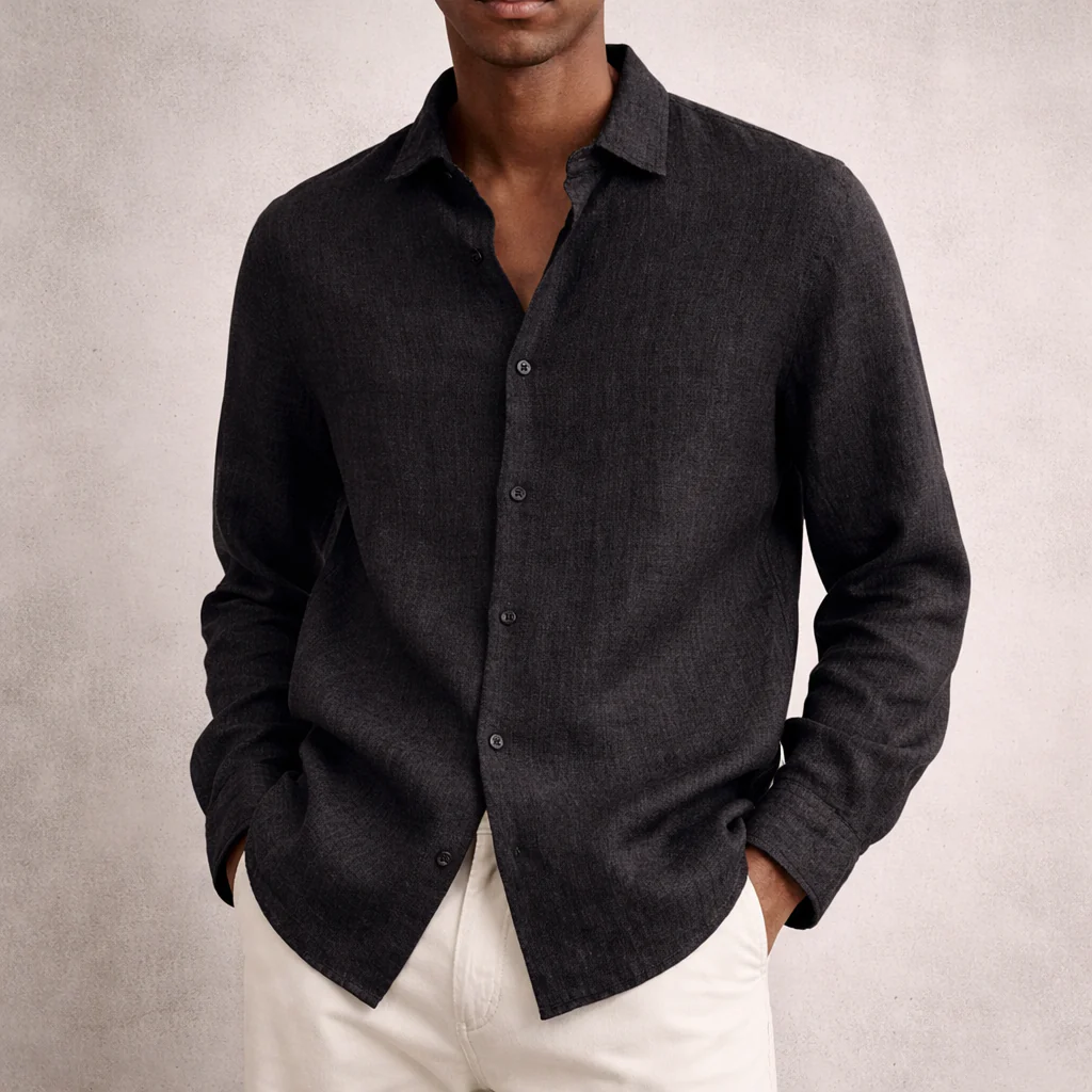 Chemise lin homme | Respirante, manches longues - Image 8