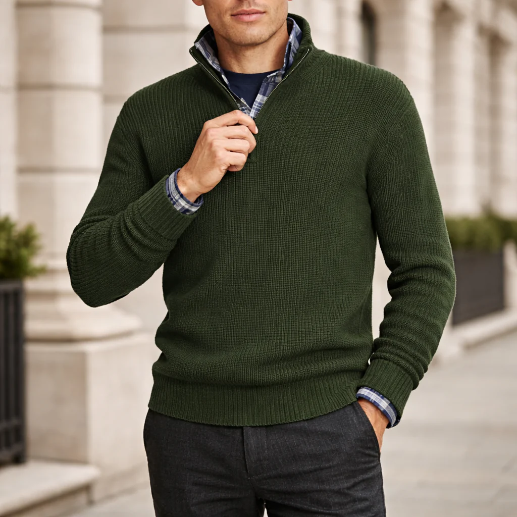 Pull Homme | Fermeture Éclair | Tricot d'Hiver - Image 6
