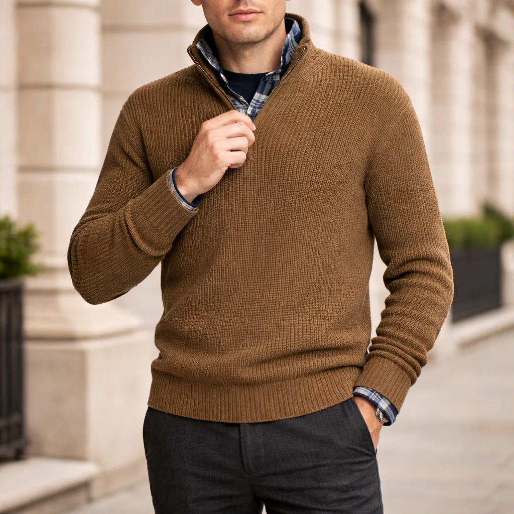 Pull Homme | Fermeture Éclair | Tricot d'Hiver - Image 7
