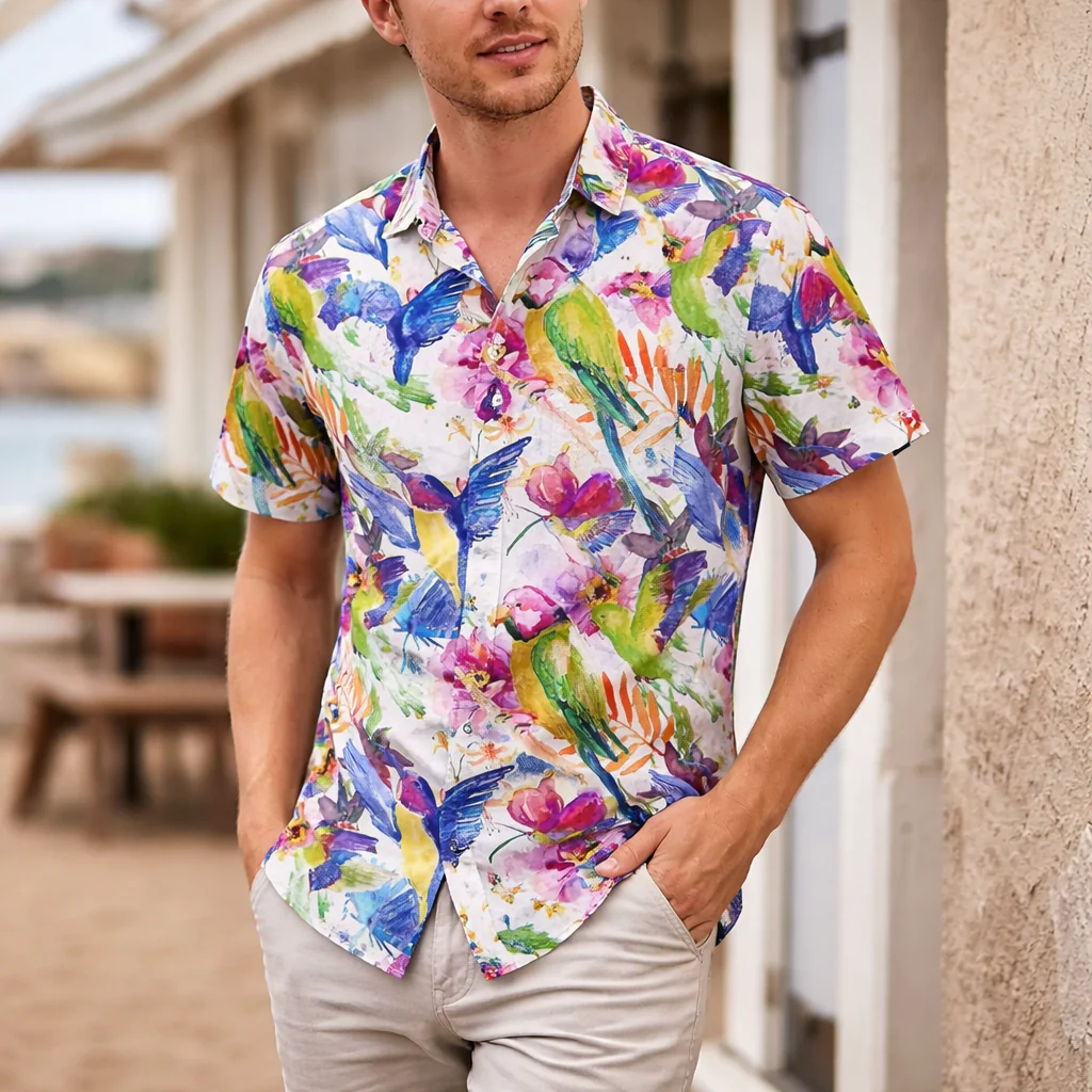 Chemise Été Homme | Imprimé Tropical, Manches Courtes - Image 2
