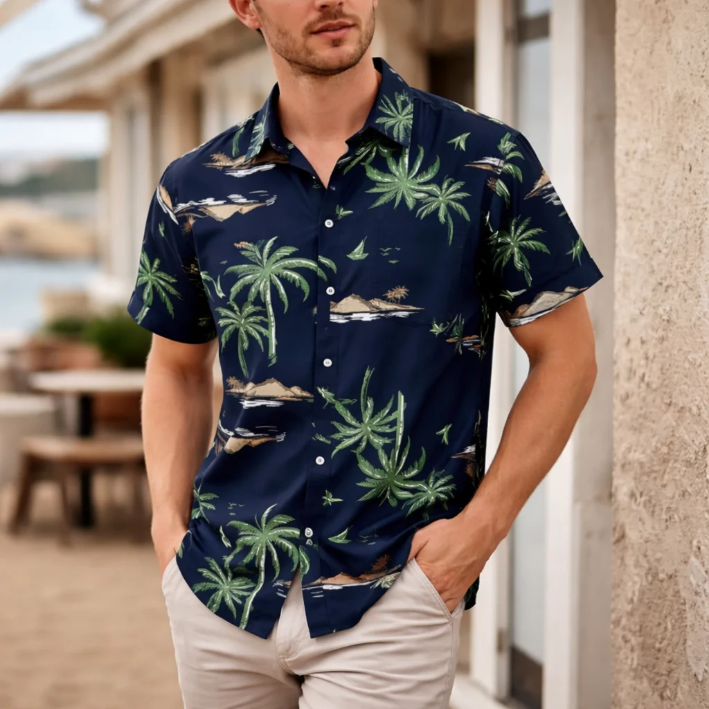 Chemise Été Homme | Imprimé Tropical, Manches Courtes - Image 3