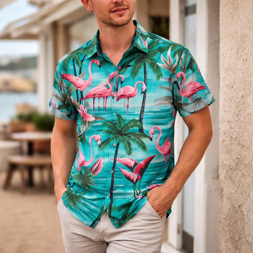 Chemise Été Homme | Imprimé Tropical, Manches Courtes - Image 4