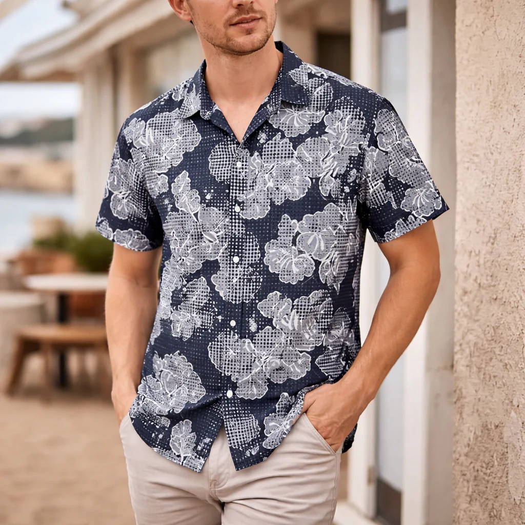 Chemise Été Homme | Imprimé Tropical, Manches Courtes - Image 6