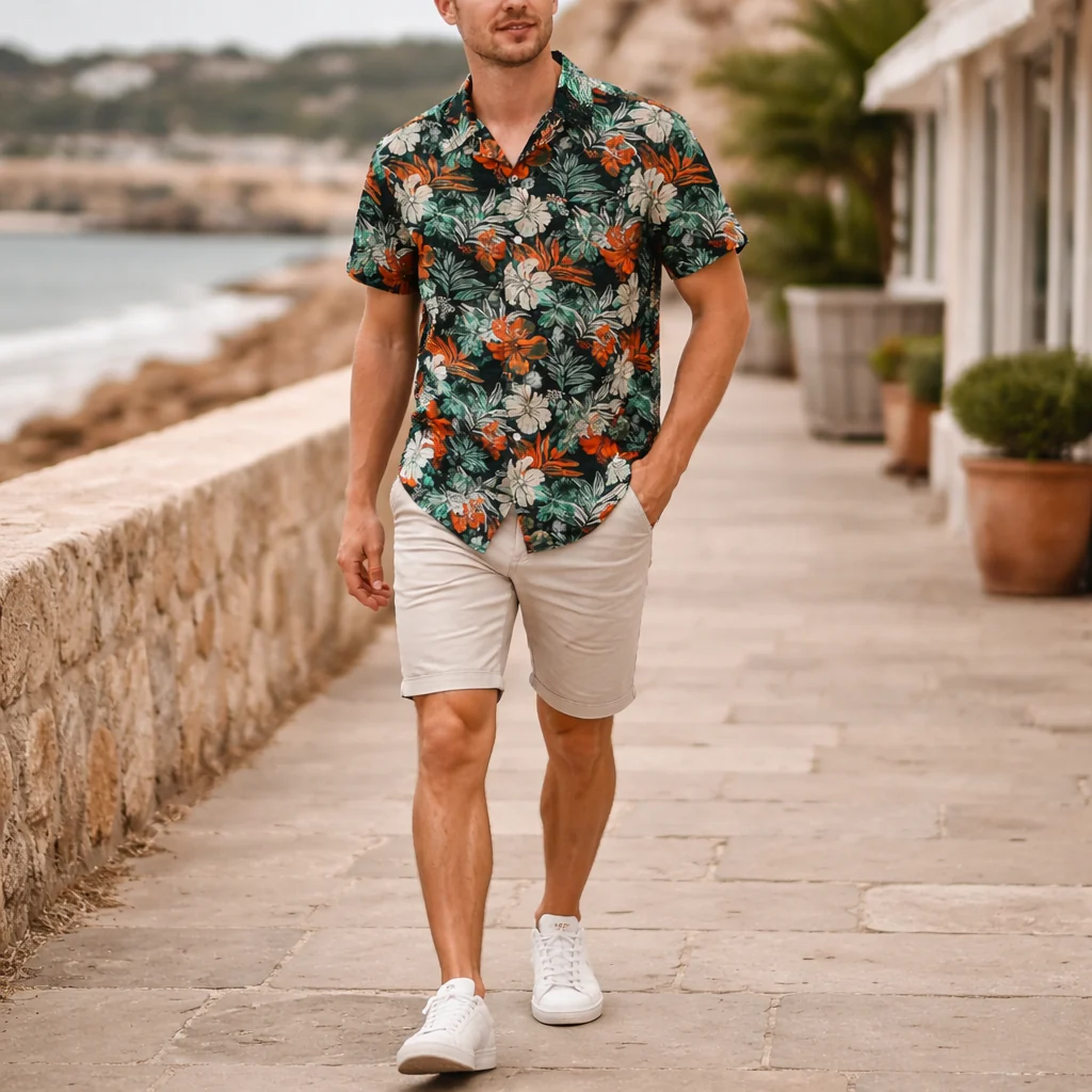 Chemise Été Homme | Imprimé Tropical, Manches Courtes - Image 7
