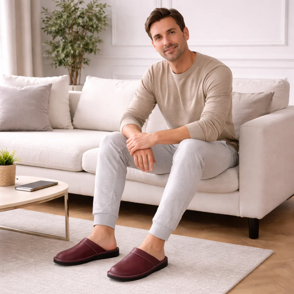 Pantoufles Cuir Homme | Enfiler Facile | Confort Intérieur - Image 7