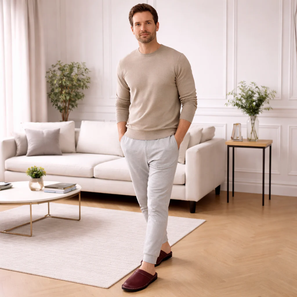 Pantoufles Cuir Homme | Enfiler Facile | Confort Intérieur - Image 8