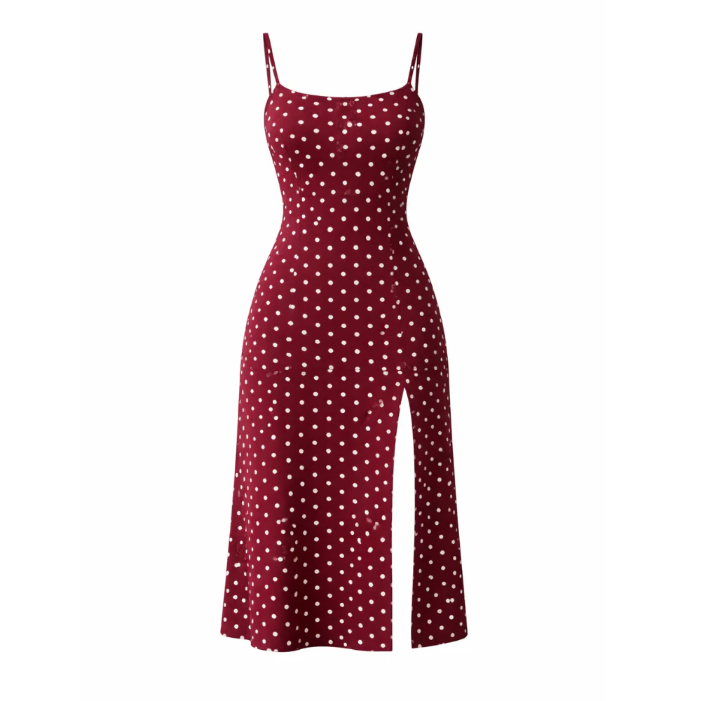 Robe Midi | Pois, Style Rétro | Allure Élégante pour Femmes - Image 6
