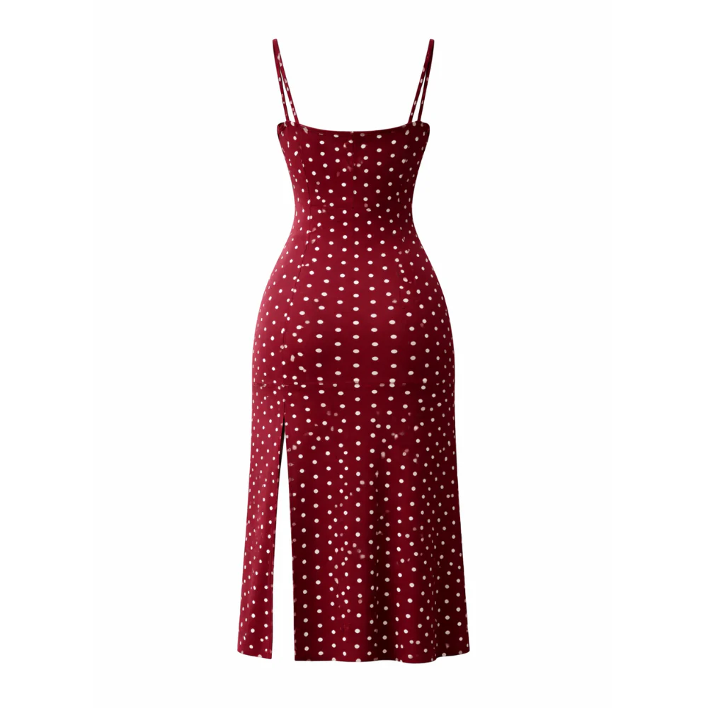 Robe Midi | Pois, Style Rétro | Allure Élégante pour Femmes - Image 7
