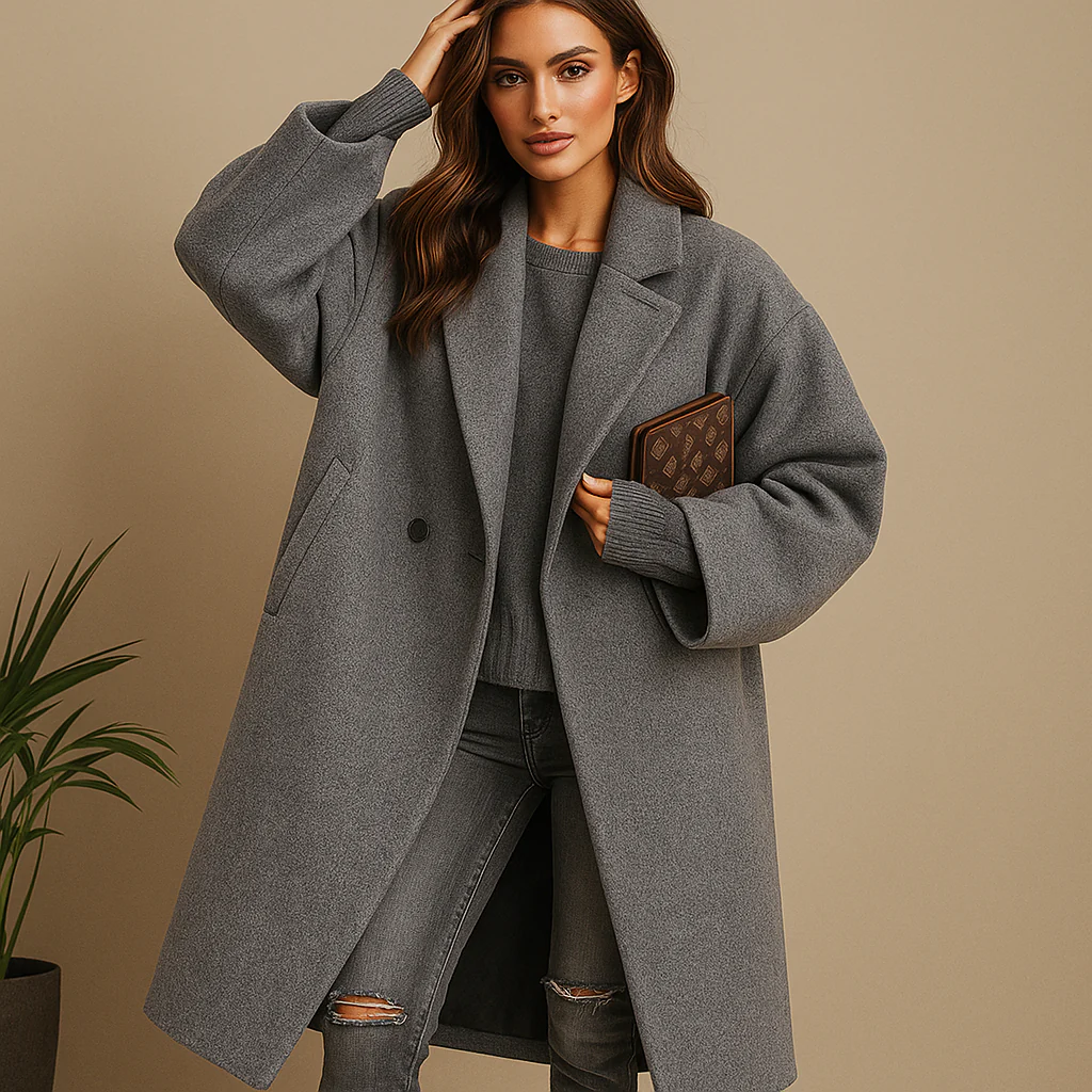 Milla – Manteau long à carreaux chic et élégant - Image 4