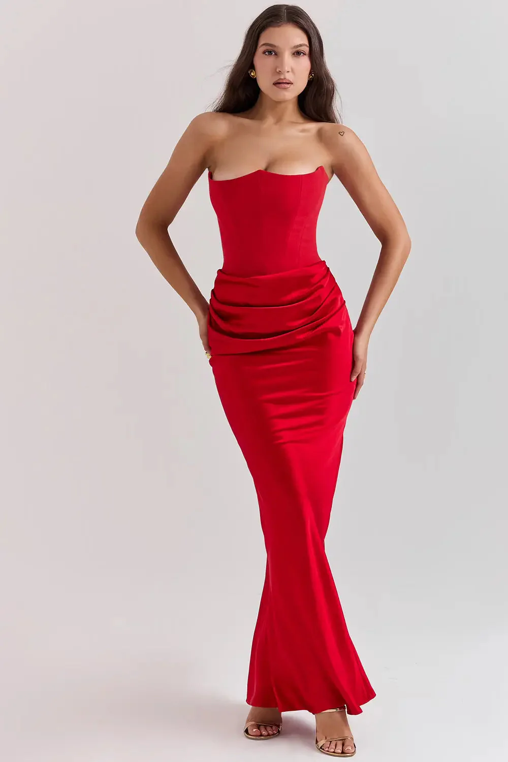 Moni - Robe de soirée maxi - Dentelle intemporelle - Sans bretelles - Image 10