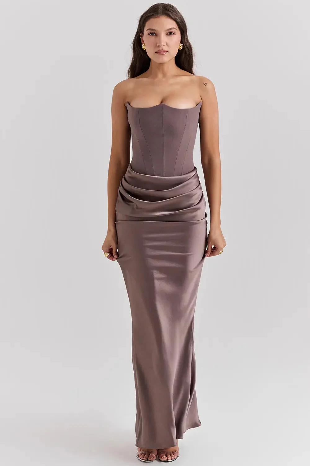 Moni - Robe de soirée maxi - Dentelle intemporelle - Sans bretelles - Image 2