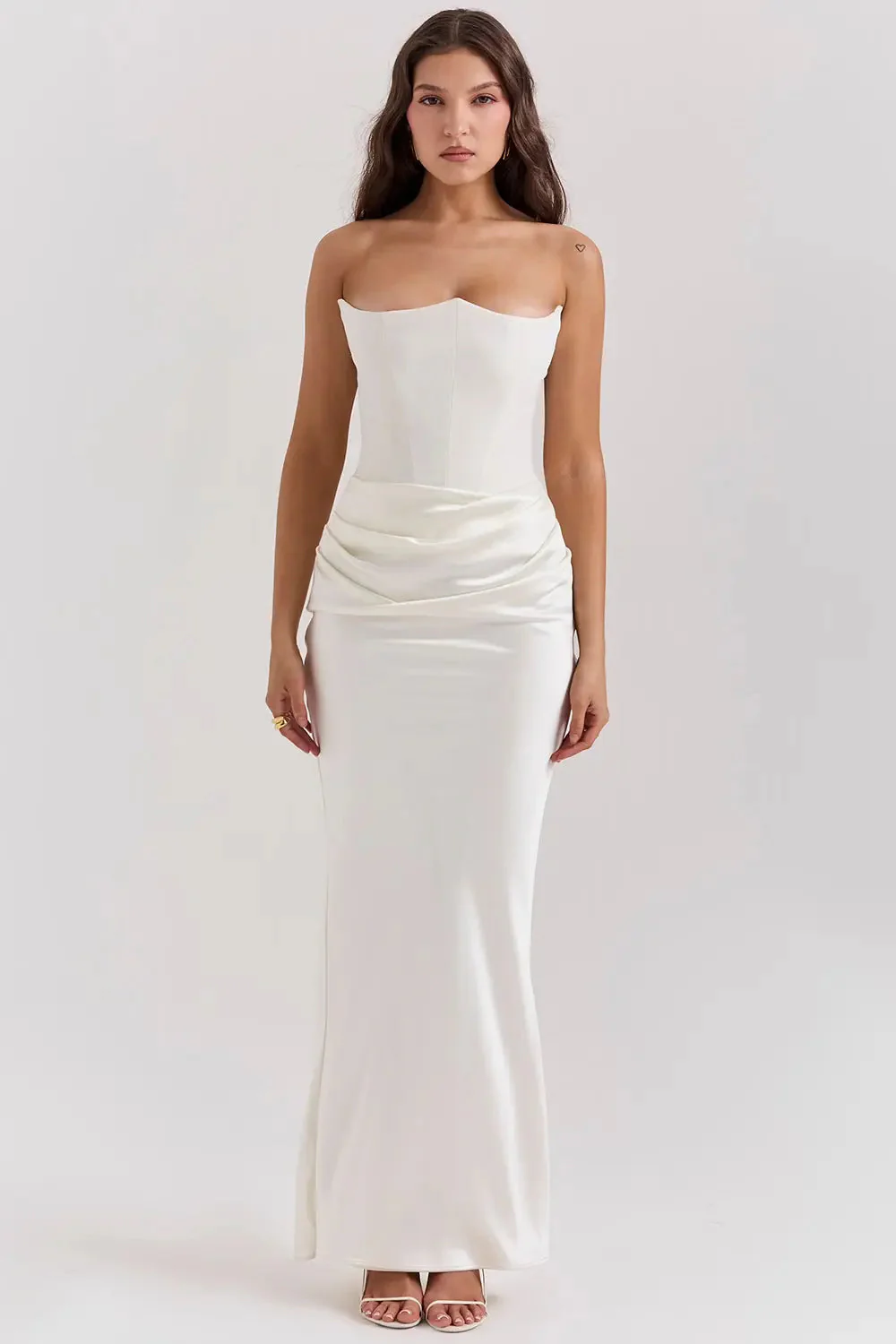 Moni - Robe de soirée maxi - Dentelle intemporelle - Sans bretelles - Image 5