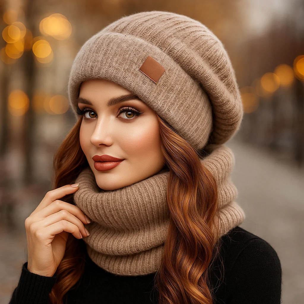 Noëlle – Bonnet et Écharpe Laine de Luxe Femme - Image 4