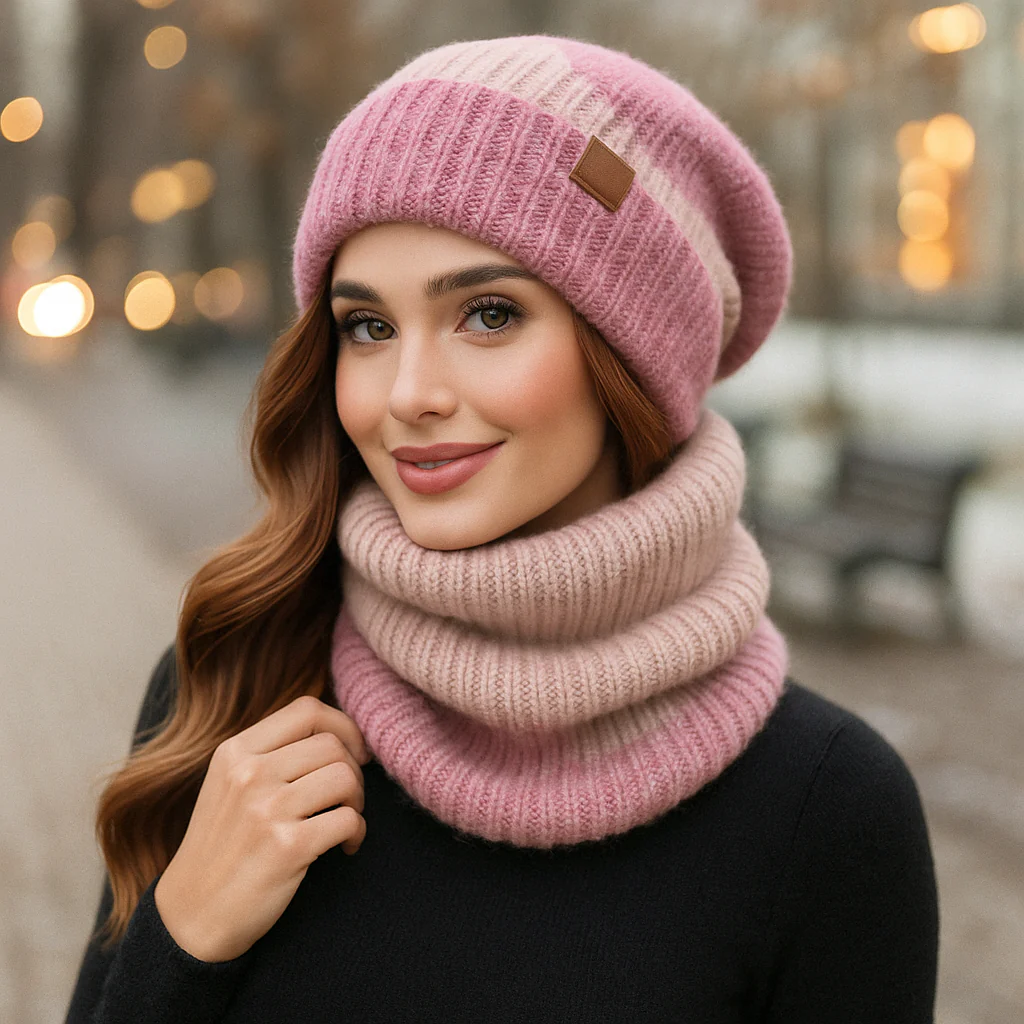 Noëlle – Bonnet et Écharpe Laine de Luxe Femme - Image 5