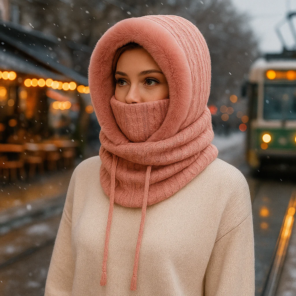 Olivia – Ensemble Hiver Tricoté avec Capuche Doublée - Image 10