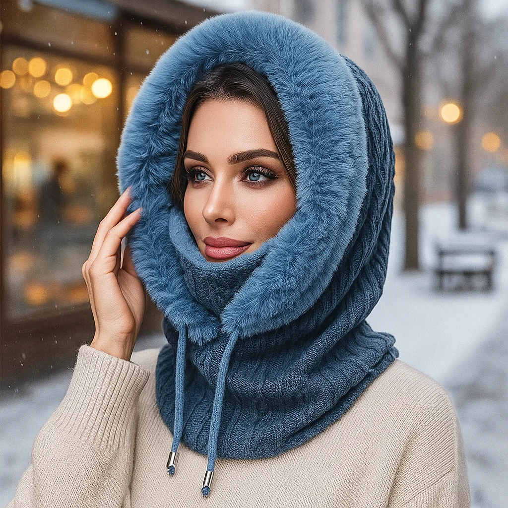 Olivia – Ensemble Hiver Tricoté avec Capuche Doublée - Image 3