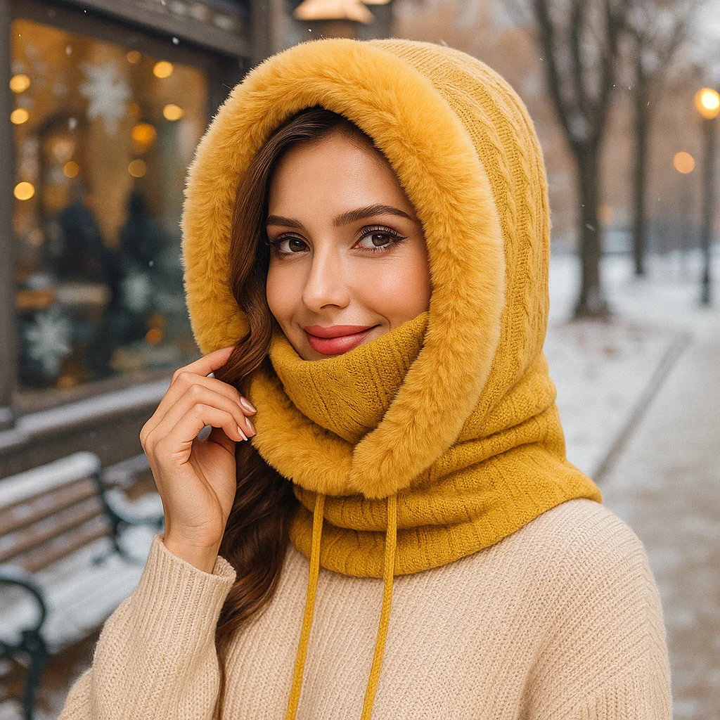 Olivia – Ensemble Hiver Tricoté avec Capuche Doublée - Image 4