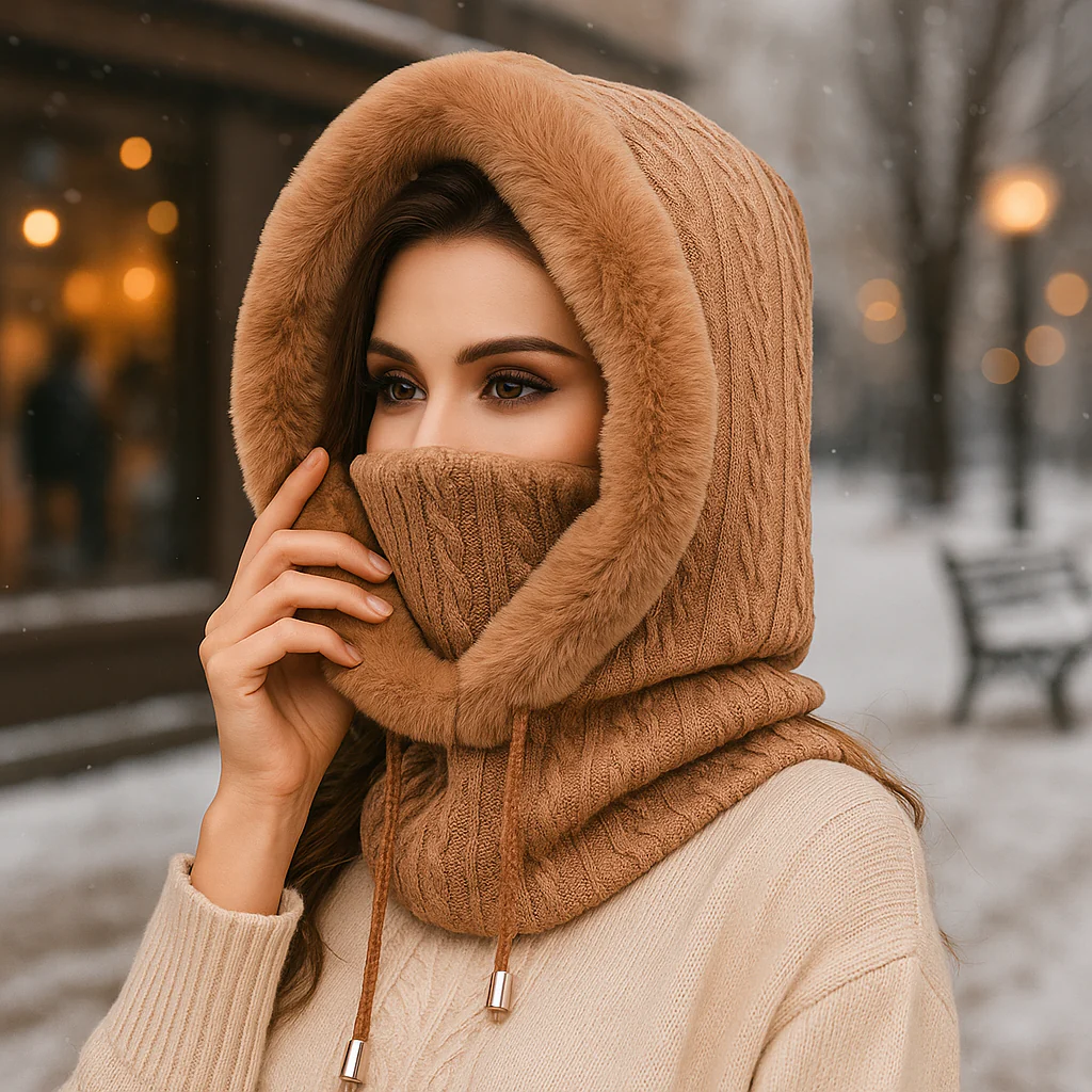 Olivia – Ensemble Hiver Tricoté avec Capuche Doublée - Image 5