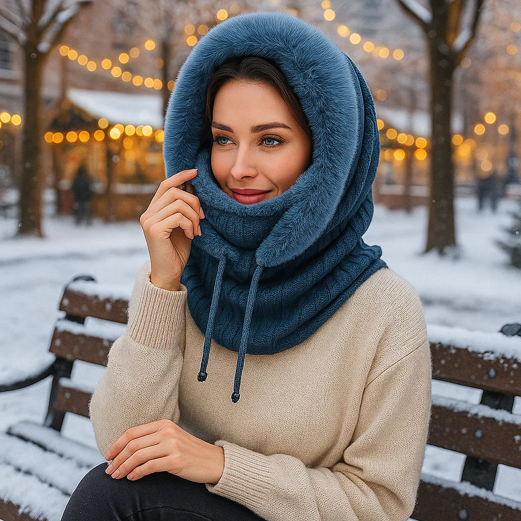 Olivia – Ensemble Hiver Tricoté avec Capuche Doublée - Image 9