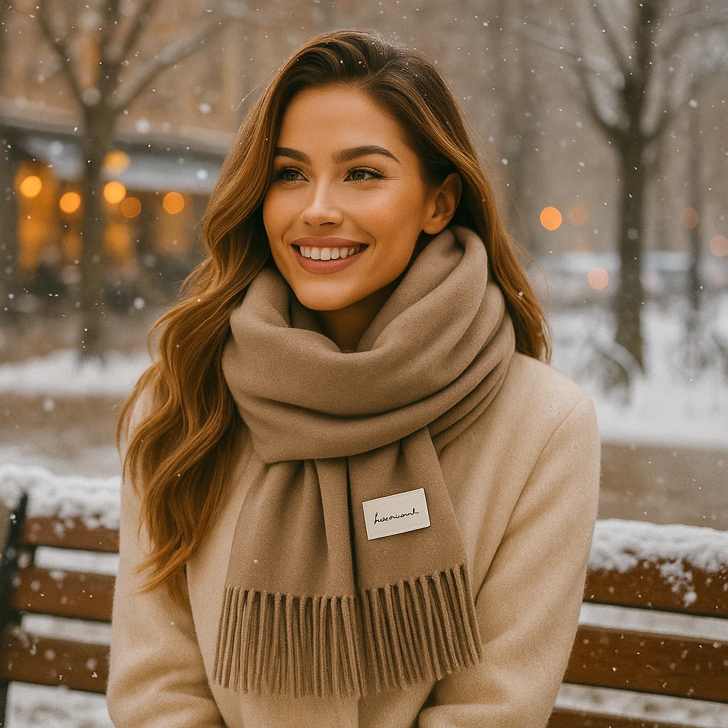 Oneka – Écharpe d’Hiver en Cachemire Chaud - Image 4