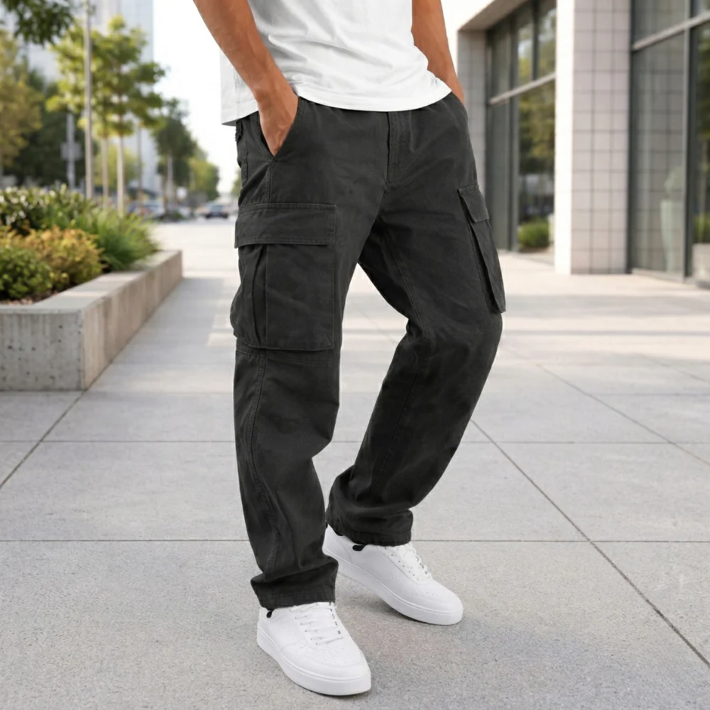 Pantalon Cargo Confortable pour Hommes | Port Quotidien | Coupe Décontractée,... - Image 4
