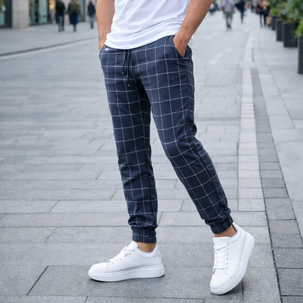 Pantalon de jogging à carreaux pour hommes | Confort style casual | Décontrac... - Image 3